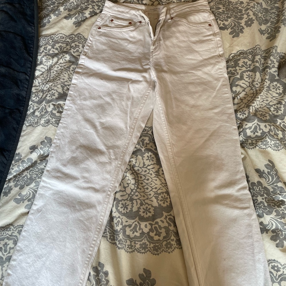 Top shop straight legged white jeans